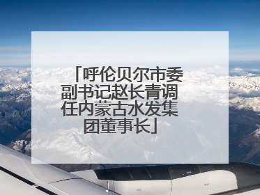呼伦贝尔市委副书记赵长青调任内蒙古水发集团董事长