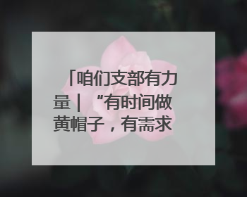 咱们支部有力量｜“有时间做黄帽子，有需求找黄帽子”
