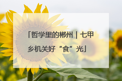 哲学里的郴州｜七甲乡机关好“食”光
