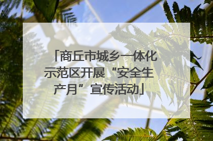 商丘市城乡一体化示范区开展“安全生产月”宣传活动