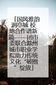 国风雅韵润亭城 校地合作谱新篇——团市委联合滁州城市职业学院助力传统文化“破圈”绽放