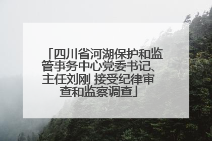 四川省河湖保护和监管事务中心党委书记、主任刘刚 接受纪律审查和监察调查