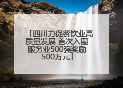 四川力促餐饮业高质量发展 首次入围服务业500强奖励500万元