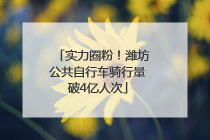 实力圈粉！潍坊公共自行车骑行量破4亿人次
