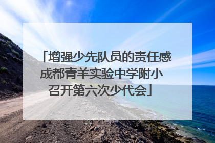 增强少先队员的责任感 成都青羊实验中学附小召开第六次少代会