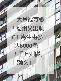 大量福寿螺！福州又出现了！寄生虫多达6000条！千万别碰、别吃！