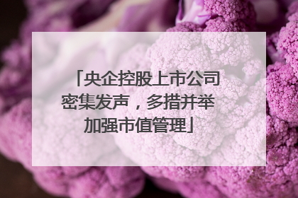 央企控股上市公司密集发声，多措并举加强市值管理