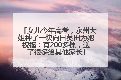 女儿今年高考，永州大姐种了一块向日葵田为她祝福：有200多棵，送了很多给其他家长