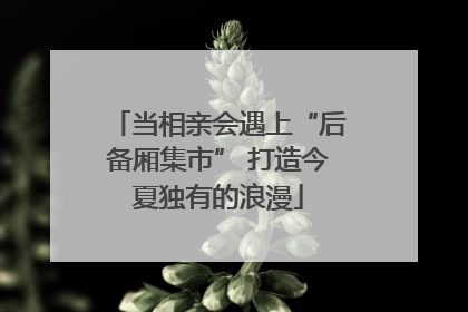 当相亲会遇上“后备厢集市” 打造今夏独有的浪漫