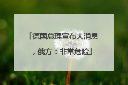 德国总理宣布大消息，俄方：非常危险