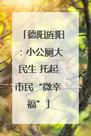 德阳旌阳：小公厕大民生 托起市民“微幸福”