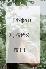 小米YU7，价格公布！