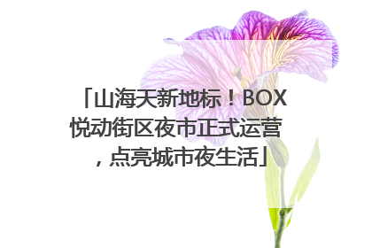 山海天新地标！BOX 悦动街区夜市正式运营，点亮城市夜生活
