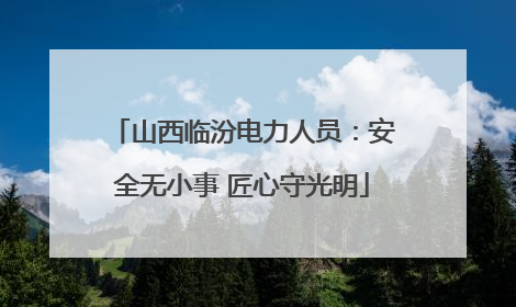 山西临汾电力人员：安全无小事 匠心守光明