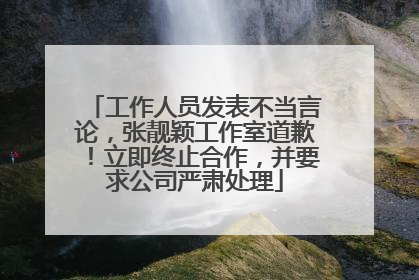 工作人员发表不当言论，张靓颖工作室道歉！立即终止合作，并要求公司严肃处理