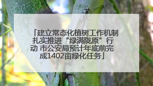 建立常态化植树工作机制 扎实推进“绿满陇原”行动 市公安局预计年底前完成1402亩绿化任务