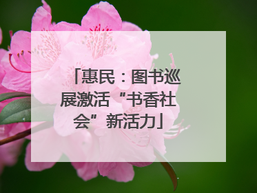 惠民：图书巡展激活“书香社会”新活力