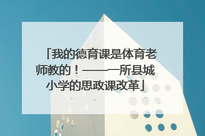 我的德育课是体育老师教的！——一所县城小学的思政课改革