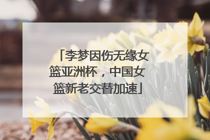 李梦因伤无缘女篮亚洲杯，中国女篮新老交替加速