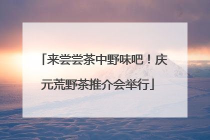 来尝尝茶中野味吧！庆元荒野茶推介会举行