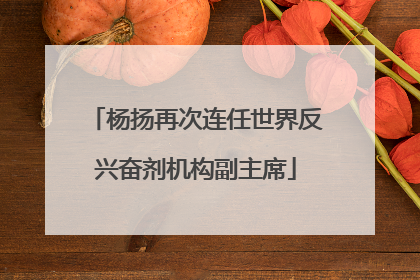 杨扬再次连任世界反兴奋剂机构副主席