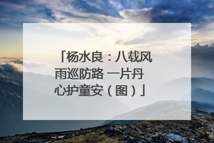 杨水良：八载风雨巡防路 一片丹心护童安（图）