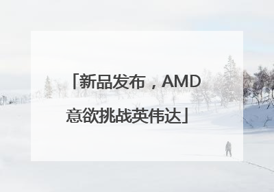新品发布，AMD意欲挑战英伟达