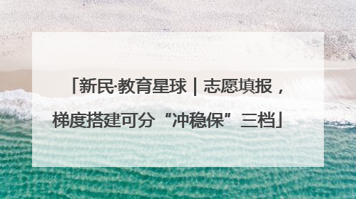 新民·教育星球｜志愿填报，梯度搭建可分“冲稳保”三档
