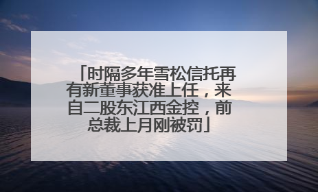 时隔多年雪松信托再有新董事获准上任，来自二股东江西金控，前总裁上月刚被罚