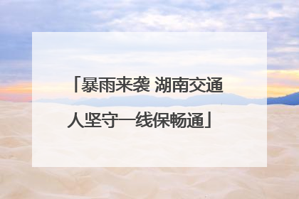 暴雨来袭 湖南交通人坚守一线保畅通