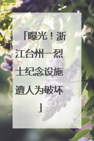 曝光！浙江台州一烈士纪念设施遭人为破坏