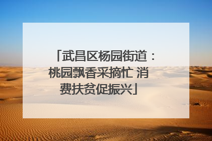 武昌区杨园街道：桃园飘香采摘忙 消费扶贫促振兴