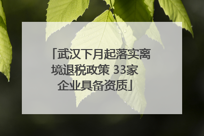 武汉下月起落实离境退税政策 33家企业具备资质