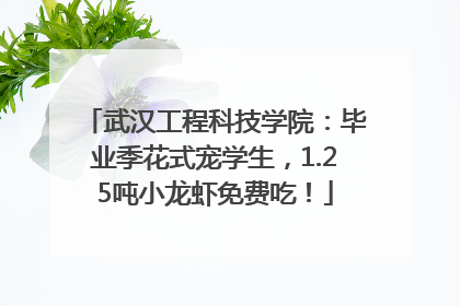 武汉工程科技学院：毕业季花式宠学生，1.25吨小龙虾免费吃！