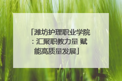 潍坊护理职业学院：汇聚职教力量 赋能高质量发展