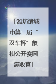 潍坊诸城市第二届“汉车杯”象棋公开赛圆满收官
