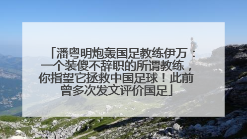 潘粤明炮轰国足教练伊万：一个装傻不辞职的所谓教练，你指望它拯救中国足球！此前曾多次发文评价国足