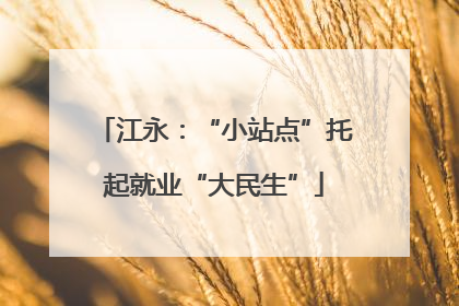 江永：“小站点”托起就业“大民生”