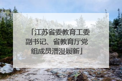 江苏省委教育工委副书记、省教育厅党组成员潘漫履新