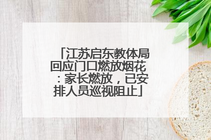 江苏启东教体局回应门口燃放烟花：家长燃放，已安排人员巡视阻止