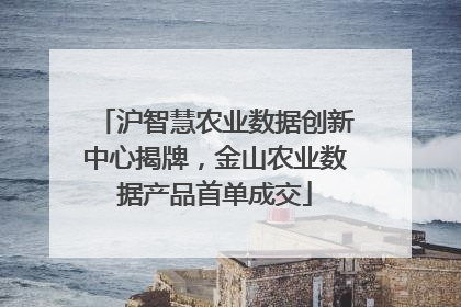 沪智慧农业数据创新中心揭牌，金山农业数据产品首单成交