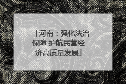河南：强化法治保障 护航民营经济高质量发展