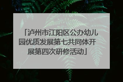 泸州市江阳区公办幼儿园优质发展第七共同体开展第四次研修活动