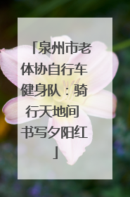 泉州市老体协自行车健身队：骑行天地间 书写夕阳红