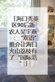 海口秀英区90后新农人吴宇燕：“双语”推介让海口火山荔枝有了“国际范”