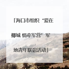 海口市组织“爱在椰城 情牵军营”军地青年联谊活动