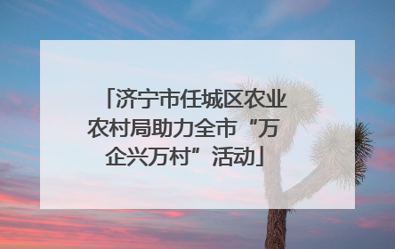 济宁市任城区农业农村局助力全市“万企兴万村”活动