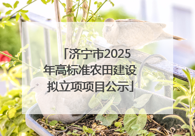 济宁市2025年高标准农田建设拟立项项目公示