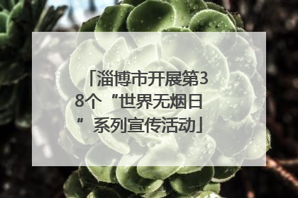 淄博市开展第38个“世界无烟日”系列宣传活动