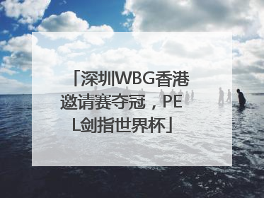深圳WBG香港邀请赛夺冠，PEL剑指世界杯